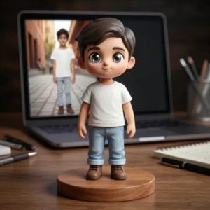 Our Work 36 Custom chibi 3D portrait by Artiqra for cute birthday gift Dubai with premium hand painted resin finish