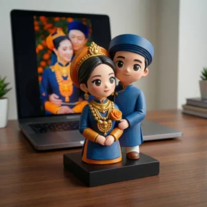Our Work 24 Custom handmade couple figurine with UV protected vibrant colors for unique romantic keepsake by Artiqra