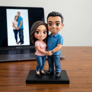 Custom Chibi Couple 3D Portrait UAE - Couple Miniature handcrafted by Artiqra for customers across the UAE. Custom Chibi Couple 3D Portrait UAE - Couple Miniature - custom chibi couple 3D portrait UAE by Artiqra UAE