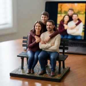 Our Work 15 Realistic family 3D sculpture for Eid gift in Dubai with premium hand painted skin tones and natural poses