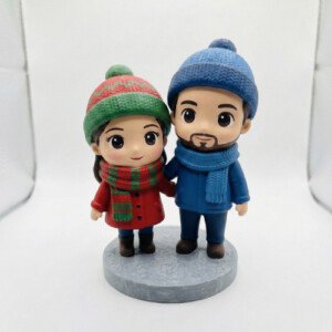 Our Work 80 Custom chibi 3D portrait by Artiqra for cute anniversary gift Dubai with premium hand painted resin finish