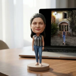 Our Work 32 Custom mini statue for corporate gift in UAE with realistic facial features and iconic wobble from Artiqra.com