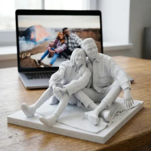 Our Work 53 Personalized 3D couple portrait by Artiqra with marble finish resin for premium anniversary gift Dubai