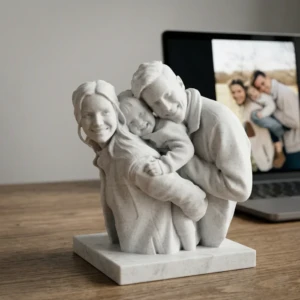 Our Work 76 Personalized collectible family statue Dubai by Artiqra.com with realistic hand painted marble texture