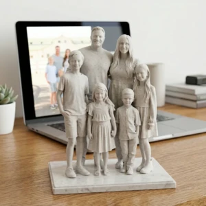 Our Work 66 Personalized family 3D mini statue for Eid gift in Dubai featuring handmade resin craft by Artiqra