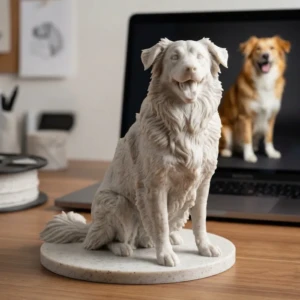 Custom Pet 3D Portrait Sculpture UAE - Marble Finish handcrafted by Artiqra for customers across the UAE. Custom Pet 3D Portrait Sculpture UAE - Marble Finish - custom pet 3D portrait UAE by Artiqra UAE