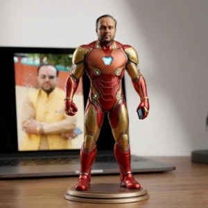 Our Work 73 Custom hero avatar statue from Artiqra.com for Eid gift featuring smooth ultra-resin finish and dynamic pose