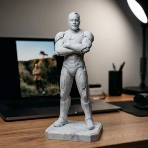 Custom Iron Hero 3D Portrait UAE - Marble Finish handcrafted by Artiqra for customers across the UAE. Custom Iron Hero 3D Portrait UAE - Marble Finish - custom superhero 3D portrait UAE by Artiqra UAE