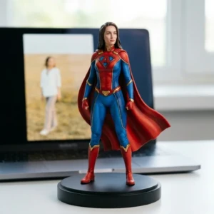 Our Work 77 Personalized hero mini statue from Artiqra.com with realistic facial likeness and premium UV-protected finish