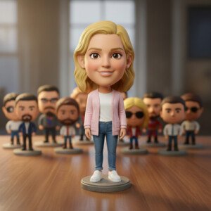 Our Work 45 Premium custom bobblehead UAE for groomsmen gift with industrial grade resin and professional sun fade protection
