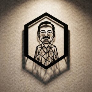 Personalized Geometric Portrait Frame UAE handcrafted by Artiqra for customers across the UAE. Personalized Geometric Portrait Frame UAE gallery image for geometric portrait frame UAE by Artiqra UAE