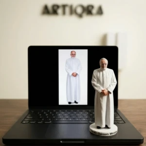 Our Work 19 Custom realistic portrait sculpture from photo by ARTIQRA UAE, personalized senior minister figurine handcrafted as a commemorative keepsake gift