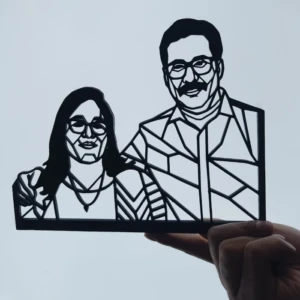 Our Work 78 Personalized 3D geometric portrait frame by Artiqra for unique anniversary gift in Dubai with black matte finish